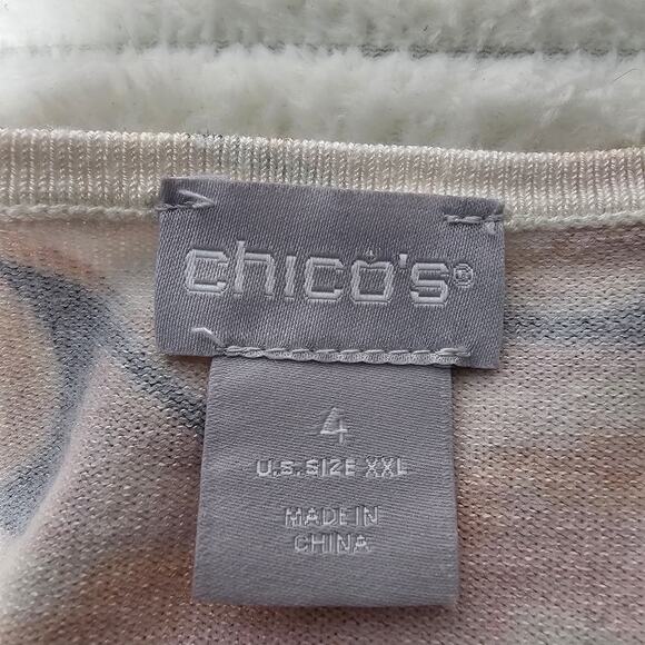 Chico’s Paisley Print Top Size 4 XXL Multicolor Knit Boho Tunic Dopamine Resort - Picture 5 of 9